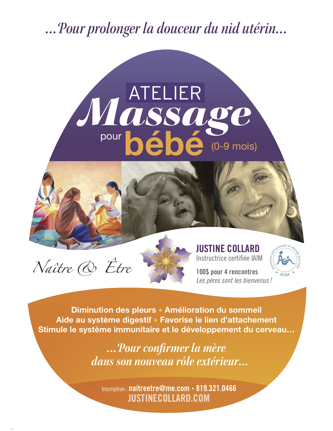 Atelier massage pour bébé Justine Collard Hilo Santé